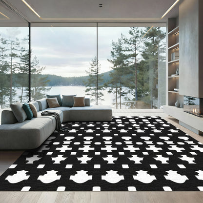 Black And White Geometric Tessellation Rug