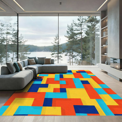 Mid-century Modern Geometric Abstract Rug
