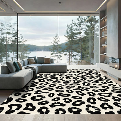 Cream Black Wild Cat Spots Rug