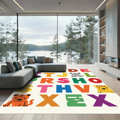 Alphabet Animals Colorful Letter Rug