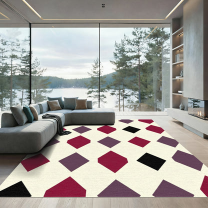 Crimson Plum Black Diamond Repeat Rug
