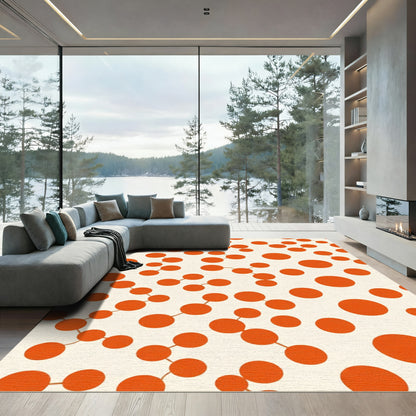 Orange Atom Cluster Geometric Rug