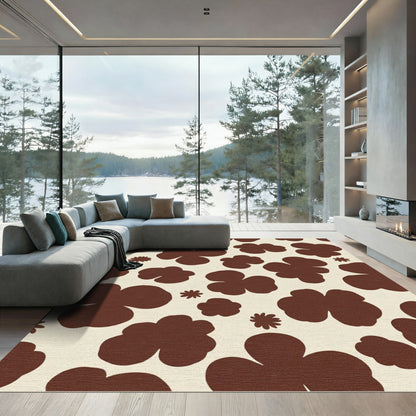 Brown Clover Blossom Field Rug