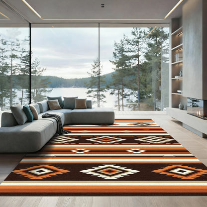 Earth Tone Tribal Diamond Stripes Rug