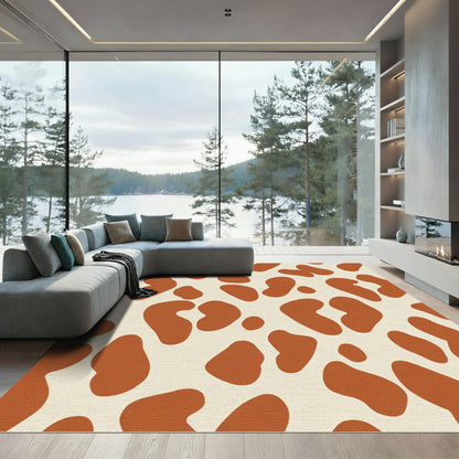 Terracotta Spots Organic Shapes Rug
