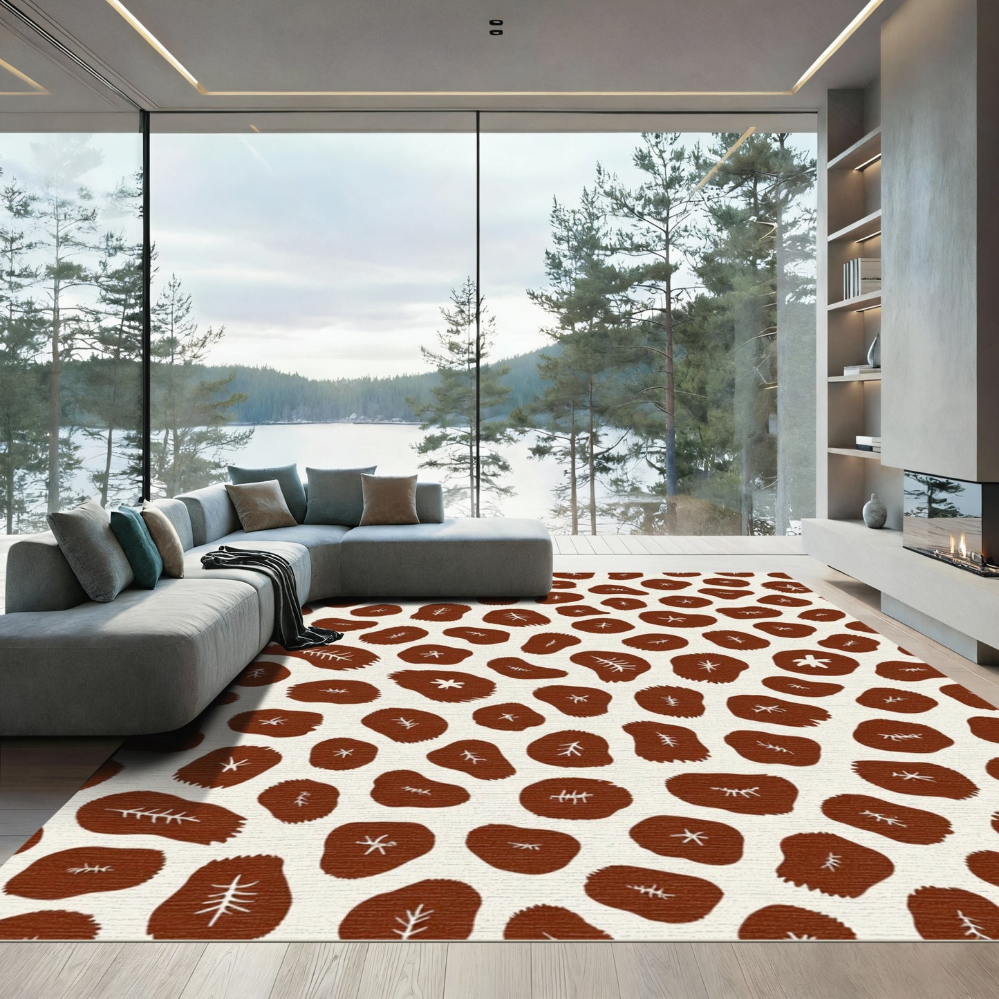 Brown Tree Trunk Slice Scatter Rug