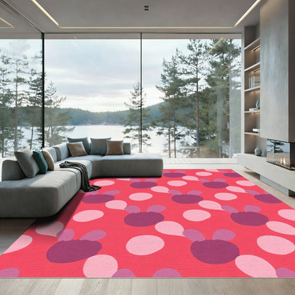 Sweet Pink Bunny Polka Dot Rug