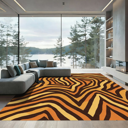 Bold Orange Yellow Animal Print Rug