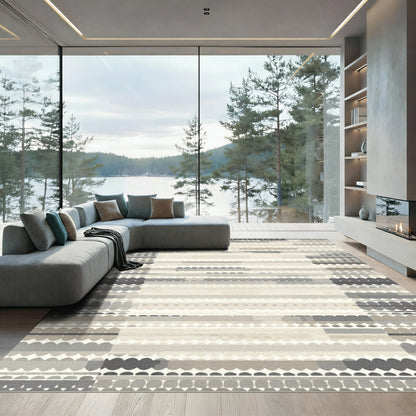Neutral Tone Abstract Stripe Collage Rug