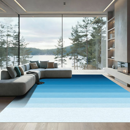 Blue Ombre Layered Horizon Rug