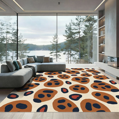 Abstract Brown Spots And Dots Rug