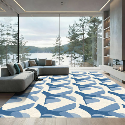 Indigo Abstract Organic Shape Rug