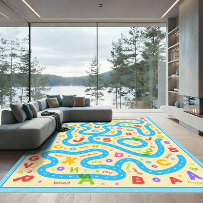 Playful Alphabet Road Maze Rug
