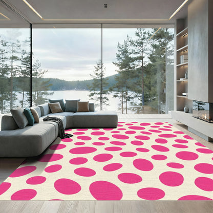 Bright Pink Ovate Spot Scatter Rug