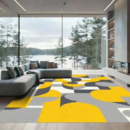 Modern Geometric Sunburst Abstract Rug