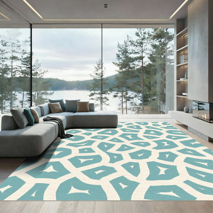 Aqua Cream Organic Cell Rug