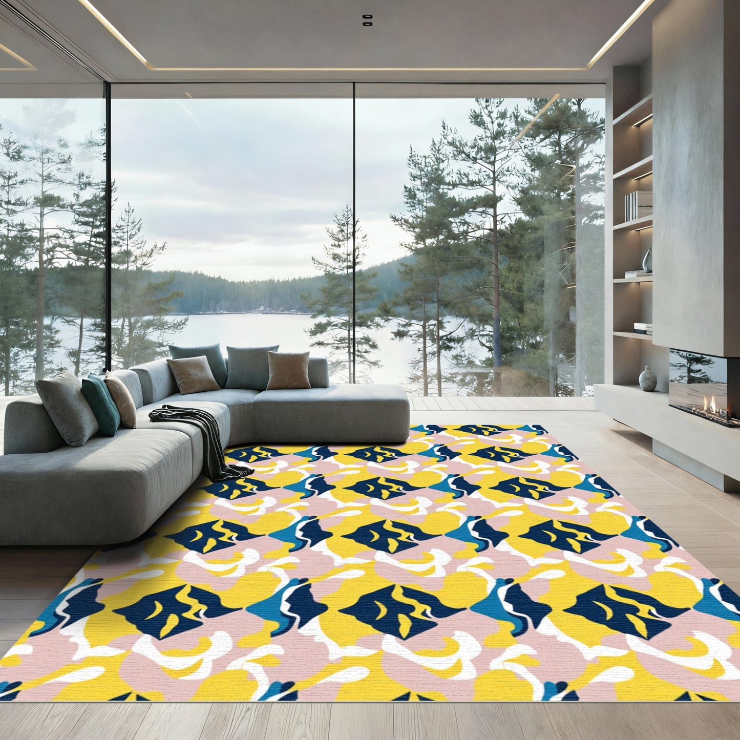 Abstract Pop Art Fish Flow Rug