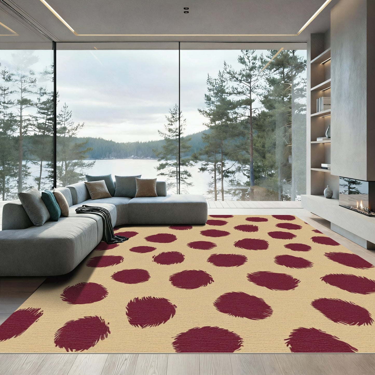 Brown Fuzzy Speckled Scatter Rug