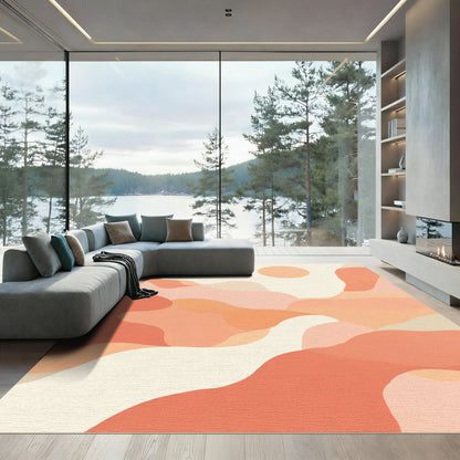 Coral Abstract Landscape Sun Rug