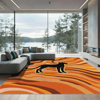 Black Panther Swirl Rug