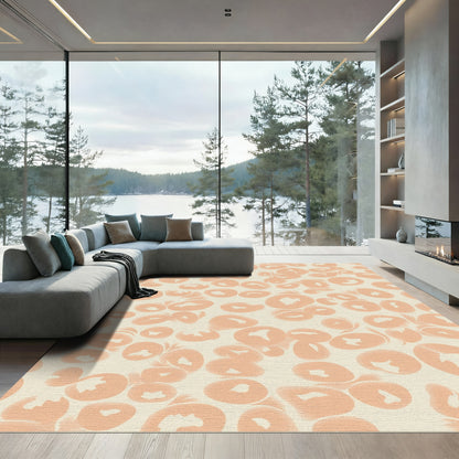 Soft Peach Organic Bubbles Composition Rug