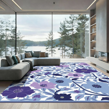 Pastel Floral Vine Swirl Rug