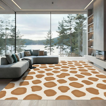 Brown Tan Spots Scattered Rug