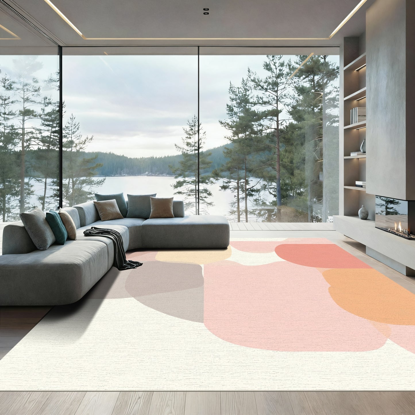 Soft Pastel Organic Shapes Rug