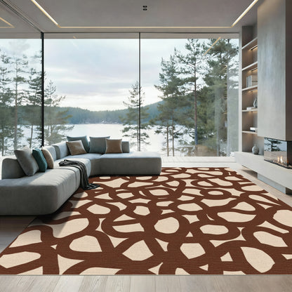 Warm Brown Woven Loops Rug