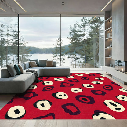 Crimson Abstract Animal Spot Rug