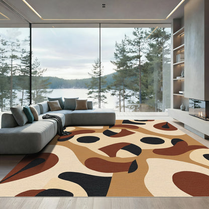 Earthy Abstract Organic Forms Rug