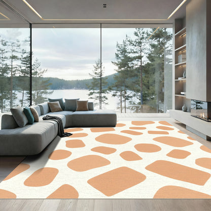 Ecru Giraffe Print Shapes Rug