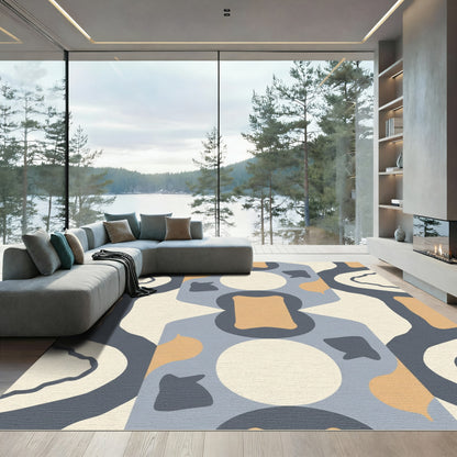 Mid Century Modernist Abstract Shapes Rug