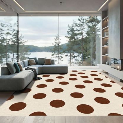Brown Cream Polka Dot Repeat Rug
