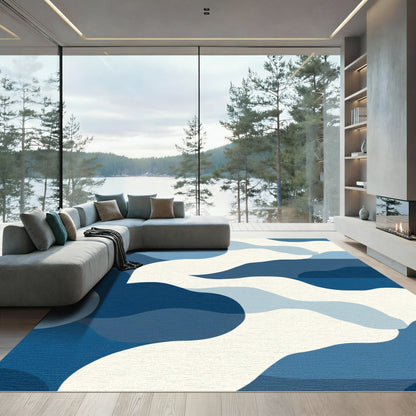 Blue Gradient Abstract Flow Rug