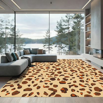 Classic Leopard Spots Cream Background Rug