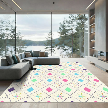 Joyful Diamond Dots Rhombus Cascade Rug