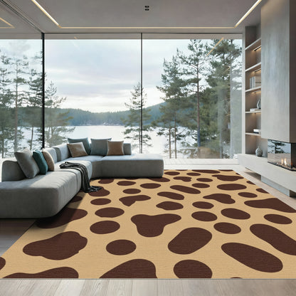 Brown Spotted Abstract Shape Rug