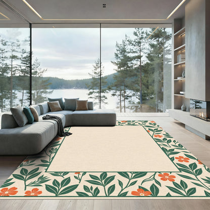 Vintage Orange Blossom Vine Border Rug