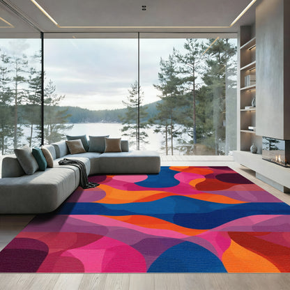 Vibrant Abstract Organic Shapes Rug