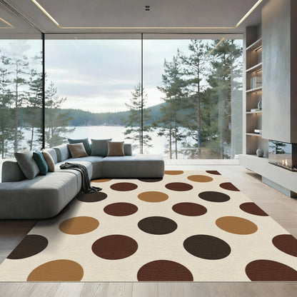 Earthy Tone Polka Dot Circles Rug
