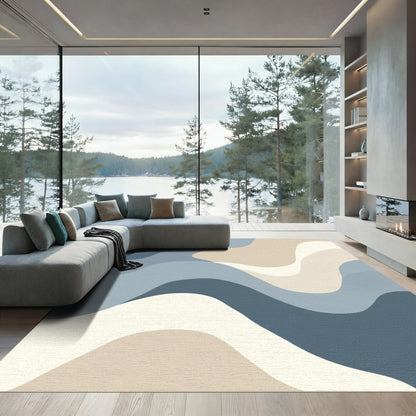 Abstract Wavy Organic Shapes Rug