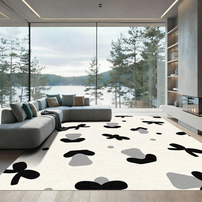 Monochromatic Geometric Bow Mushroom Scatter Rug