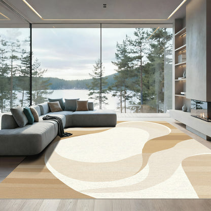 Neutral Organic Swirl Flow Rug