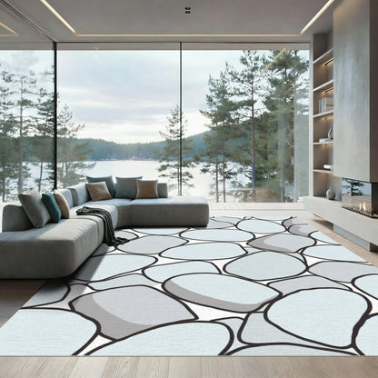 Smooth River Stone Teal Gray Rug
