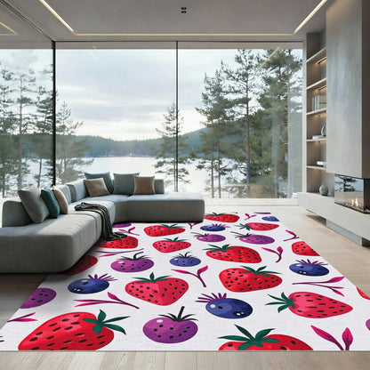Red Berry Blue Fruit Medley Rug