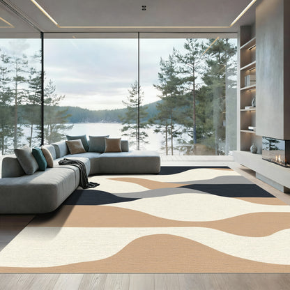 Modern Abstract Landscape Waves Rug