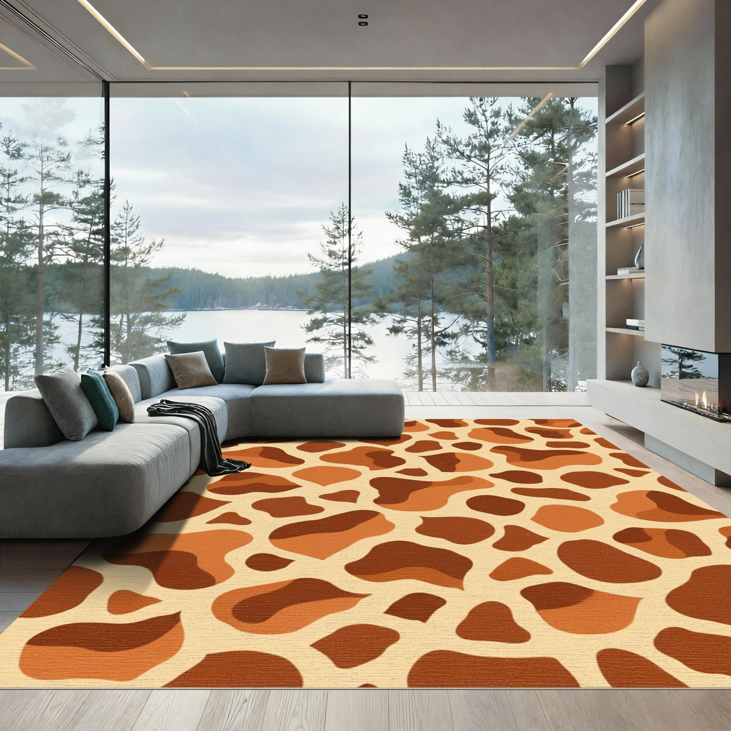 Savanna Brown Animal Print Spots Rug