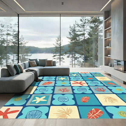 Oceanic Coral Starfish Shell Medley Rug