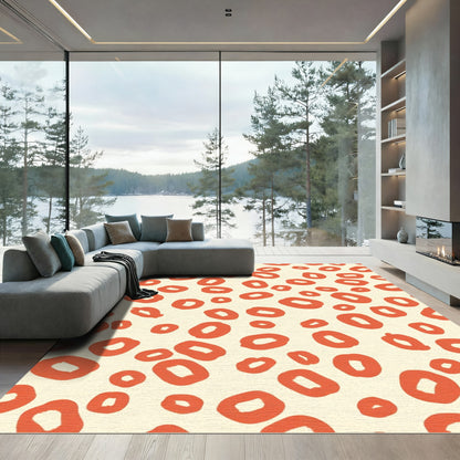 Bold Orange Spotty Abstract Rug